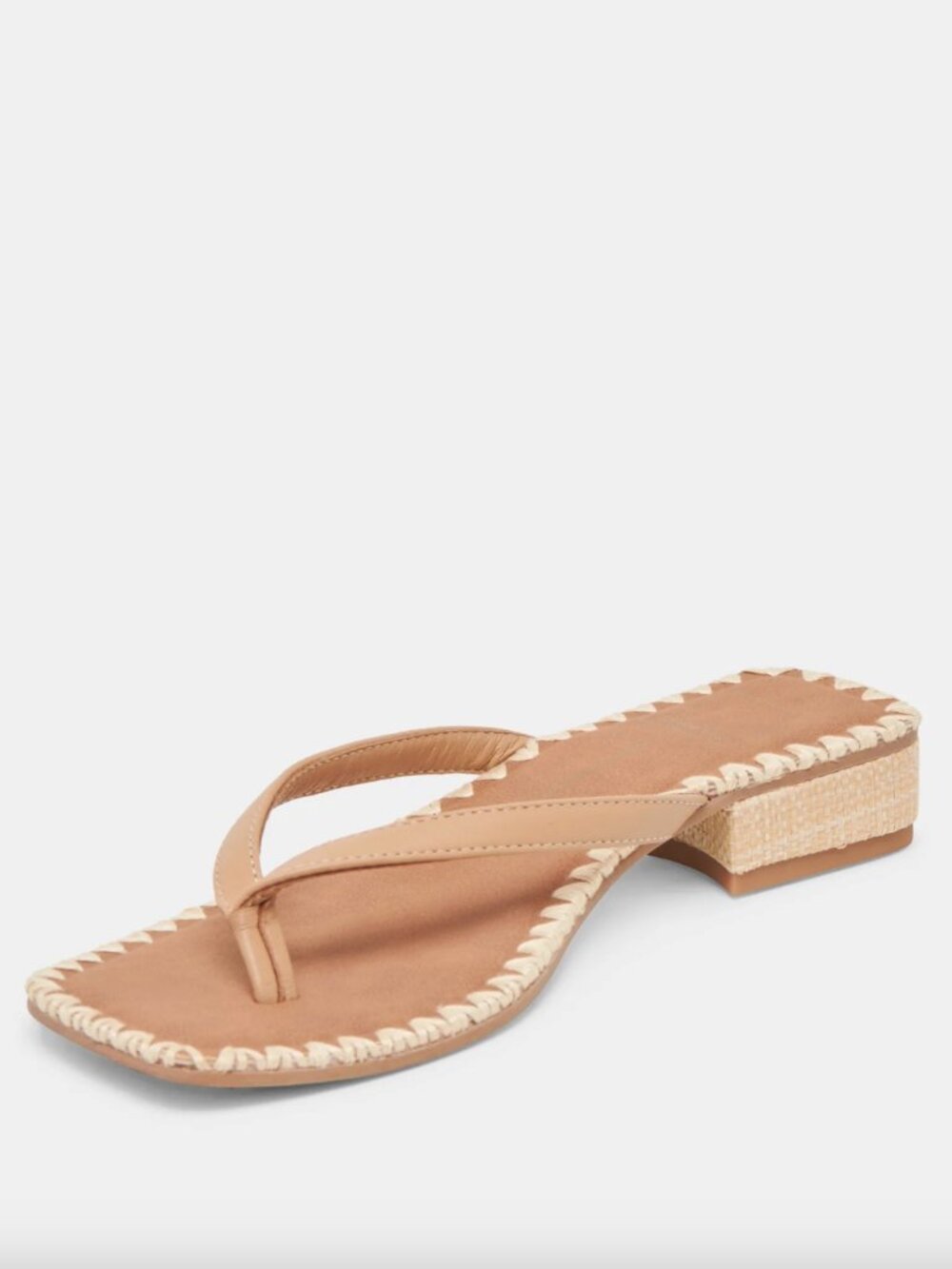 Dolce Vita Tan Braided-Trim Thong Sandals